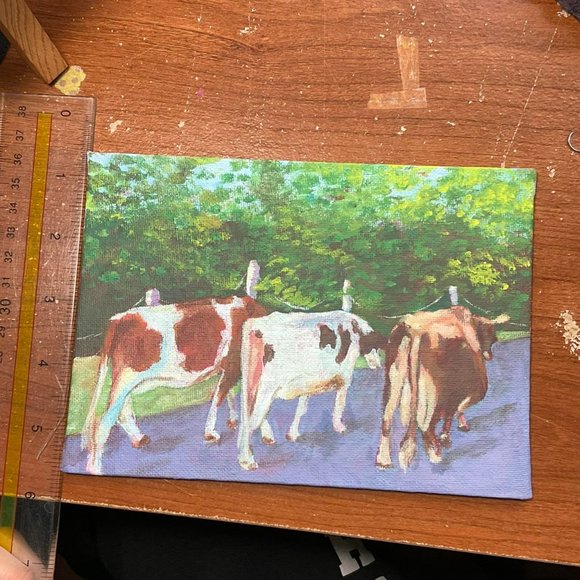 Cow Acrylic Painting - Picture 3 of 3